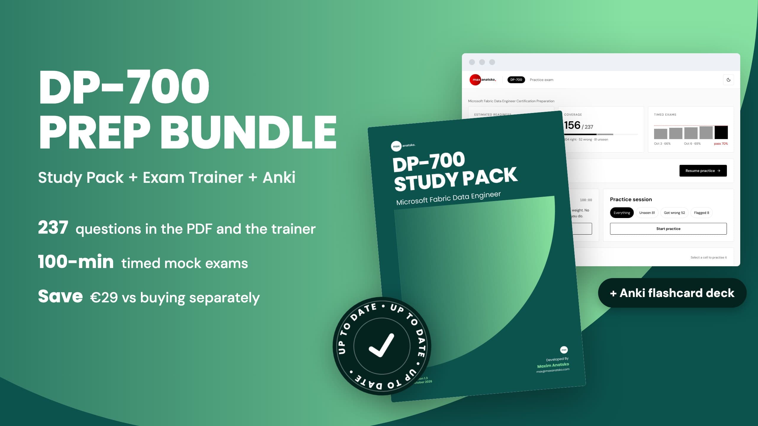 DP-700 Prep Bundle: the Study Pack PDF, the Exam Trainer and an Anki deck