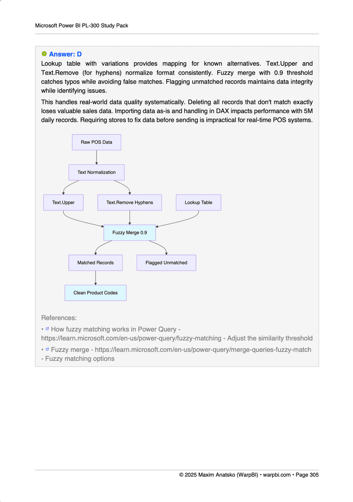 Power Query Transformations sample question