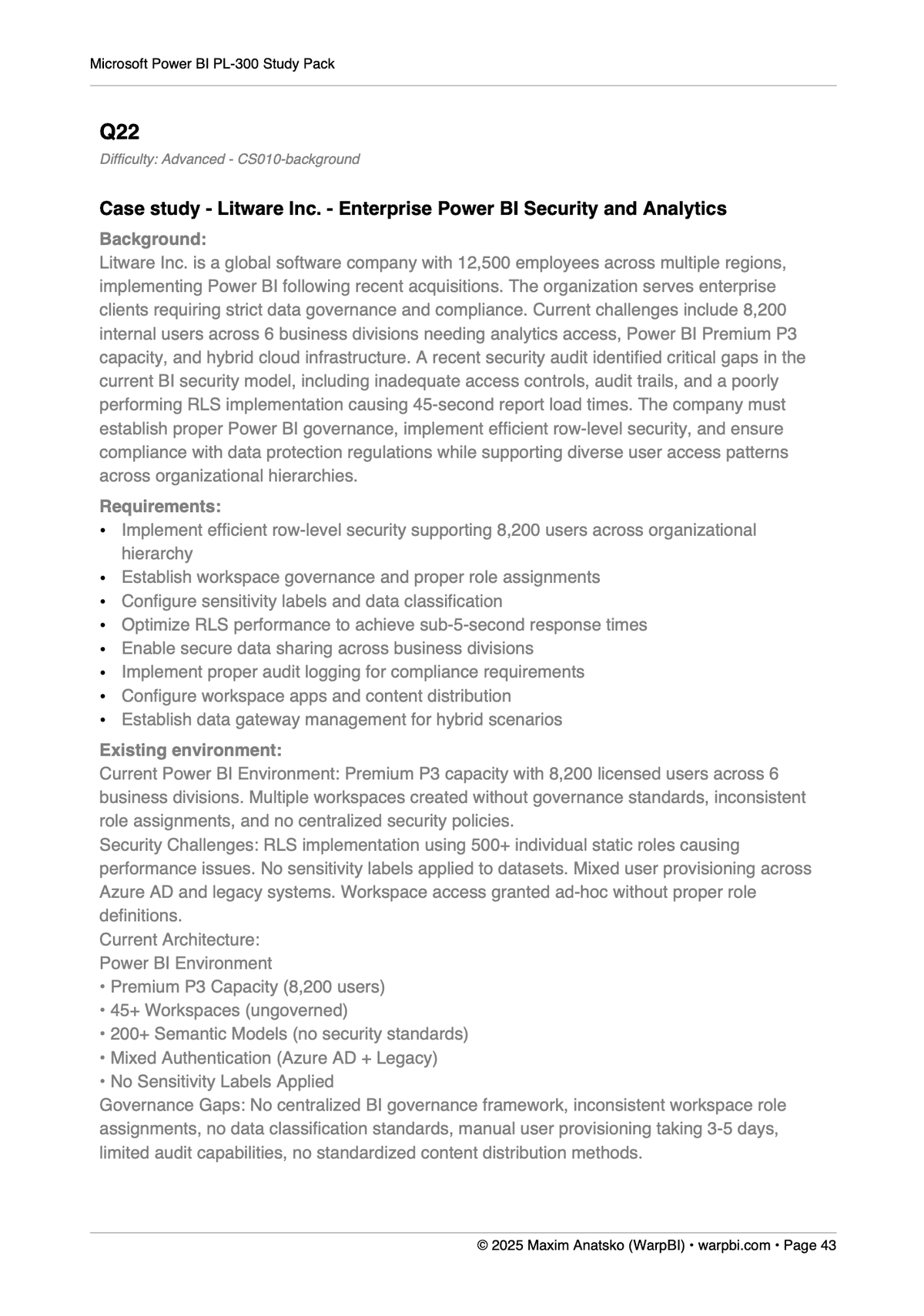 Enterprise Security Case Study sample question